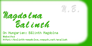 magdolna balinth business card