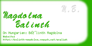 magdolna balinth business card